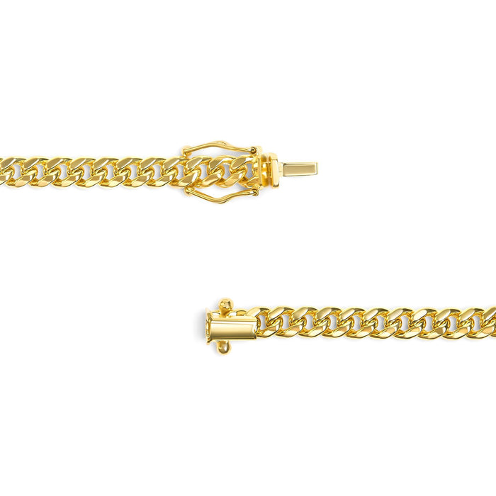 Collar de cadena cubana Miami de 4.5 mm en oro semimacizo amarillo de 14K, foto 2