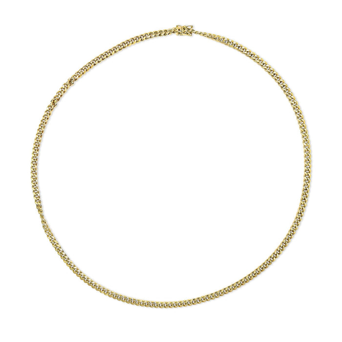 Collar de cadena cubana Miami de 4.5 mm en oro semimacizo amarillo de 14K, foto 3