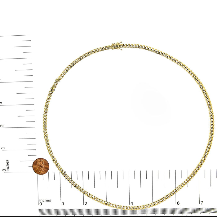 Collar de cadena cubana Miami de 4.5 mm en oro semimacizo amarillo de 14K, foto 7