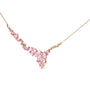 Collar de estaciones en cascada con diamantes marrones tratados de 1/2 ct. p.t. y zafiros rosas en oro rosa de 18K, foto 1