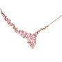 Collar de estaciones en cascada con diamantes marrones tratados de 1/2 ct. p.t. y zafiros rosas en oro rosa de 18K, foto 2