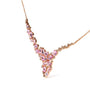Collar de estaciones en cascada con diamantes marrones tratados de 1/2 ct. p.t. y zafiros rosas en oro rosa de 18K, foto 4