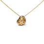 Collar con colgante de corazón con esmalte azul y diamantes redondos pavé de 1/10 ct. p.t. en oro amarillo de 18K, foto 5
