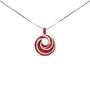1/2 Ct. T.W. Diamond and Red Enamel Endless Swirl Medallion Pendant Necklace in Sterling Silver, photo 1