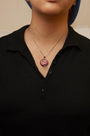 1/2 Ct. T.W. Diamond and Red Enamel Endless Swirl Medallion Pendant Necklace in Sterling Silver, photo 3