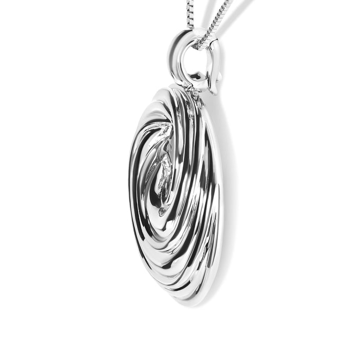 Collar con colgante de medallón con onda infinita en espiral en plata de ley, foto 4