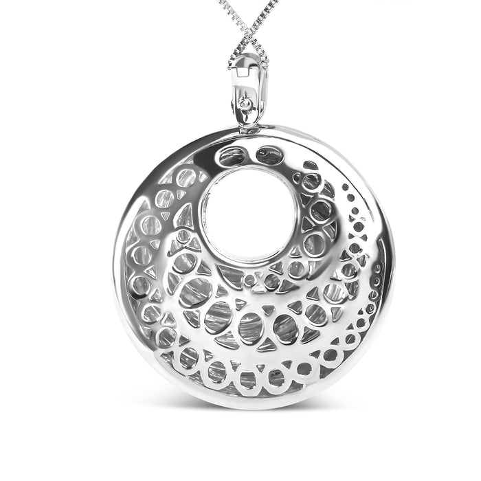 Collar con colgante de medallón con onda infinita en espiral en plata de ley, foto 5