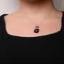 Diamond Accent, London Blue Topaz and Smoky Quartz Dangle Drop Pendant Necklace in 18K Rose and White Gold, photo 3