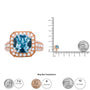 1 1/8 Ct. T.W. 10x10mm Cushion-Shaped Aquamarine and Round Diamond Halo Ring in 18K Rose Gold, photo 6