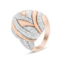 Anillo de cóctel de cúpula texturizada de oro con diamantes de 1 7/8 ct. p.t. en oro rosa y blanco de 18K, foto 5