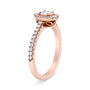 Anillo de compromiso de racimo con halo ovalado y diamantes marquesa de 1/2 ct. p.t. en oro rosa de 18K, color F-G, claridad VS1-VS2, foto 6