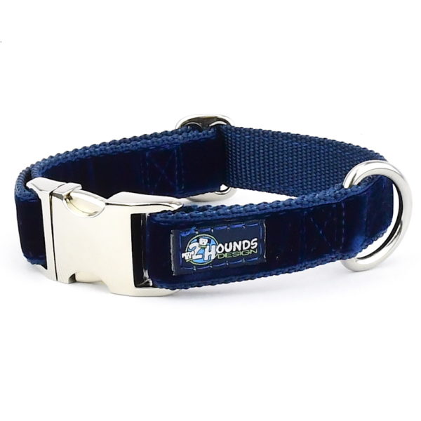 Navy Velvet Essential Dog Collar, photo 2