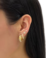 Aretes de aro ovalados de doble torsión en oro de 14K, foto 3