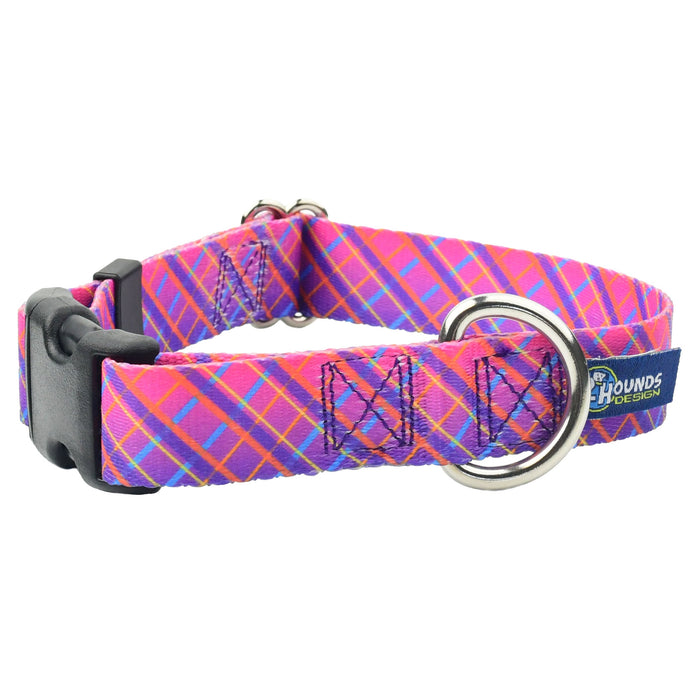 Collar para perro Neon Sunrise Pink Plaid EarthStyle, foto 2