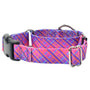 Collar martingala con hebilla para perro Neon Sunrise Pink Plaid EarthStyle, foto 2