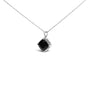Conjunto de joyería de 3 piezas con ónix cojín, anillo, aretes, colgante y cadena de cable en plata de ley, 18 pulg., foto 2