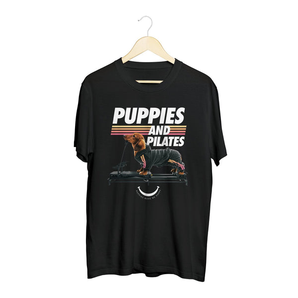 Puppies & Pilates Unisex Tee in black