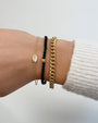 Pulsera de cuentas de ónix negro de 3 mm con cuenta de diamantes en oro de 14K, foto 6