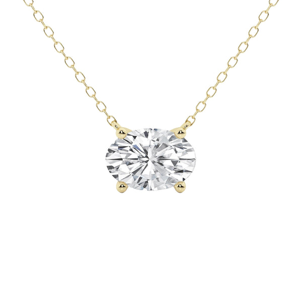 2.00 CTW Oval Lab-Grown Diamond Pendant in 14K Gold, photo 1