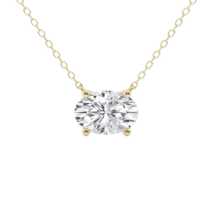 Dije con diamante ovalado cultivado en laboratorio de 2.00 CTW en oro de 14K, foto 1