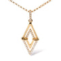 1/4 Ct. T.W. Diamond Double Triangle Geometric Pendant Necklace in 14K Yellow Gold, photo 2