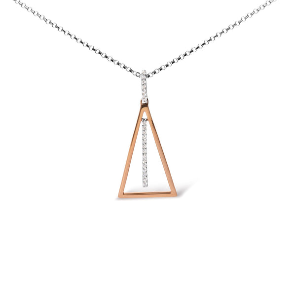 1/8 Ct. T.W. Diamond Windchime Pendant Necklace in 14K Rose and White Gold, photo 1