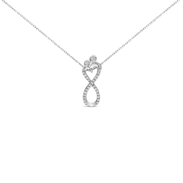 1/4 Ct. T.W. Diamond Infinity Motif Pendant Necklace in Sterling Silver, photo 1