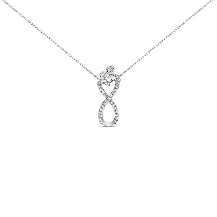 Collar con colgante con motivo de infinito con diamantes de 1/4 ct. p.t. en plata de ley, foto 1