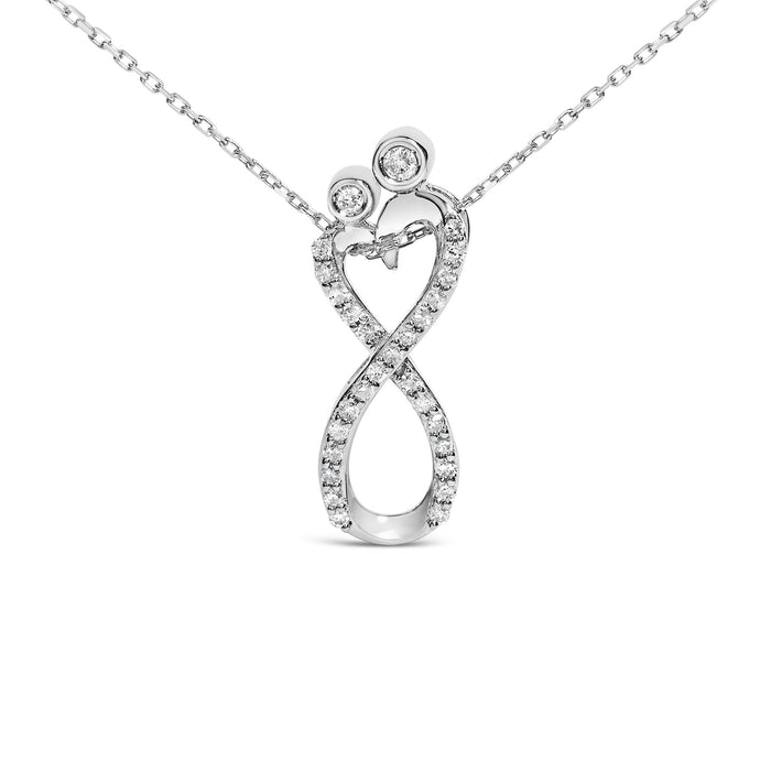 Collar con colgante con motivo de infinito con diamantes de 1/4 ct. p.t. en plata de ley, foto 2