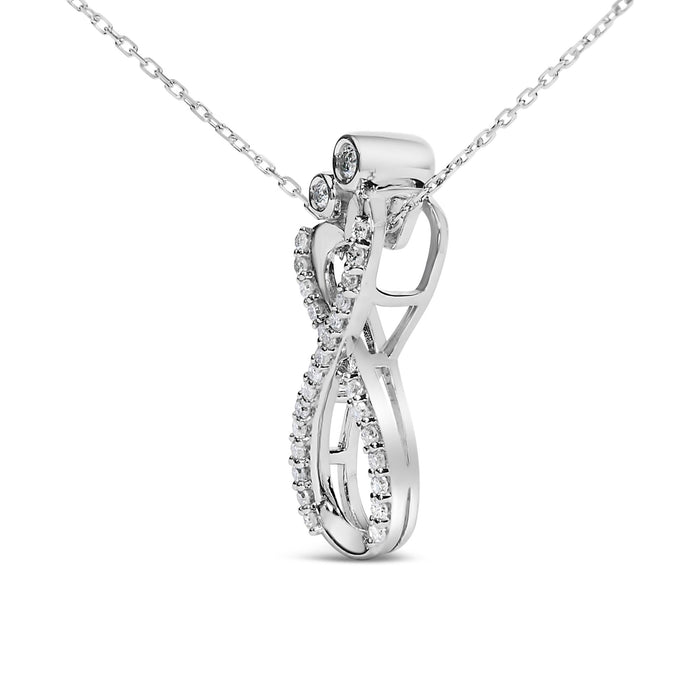 Collar con colgante con motivo de infinito con diamantes de 1/4 ct. p.t. en plata de ley, foto 4