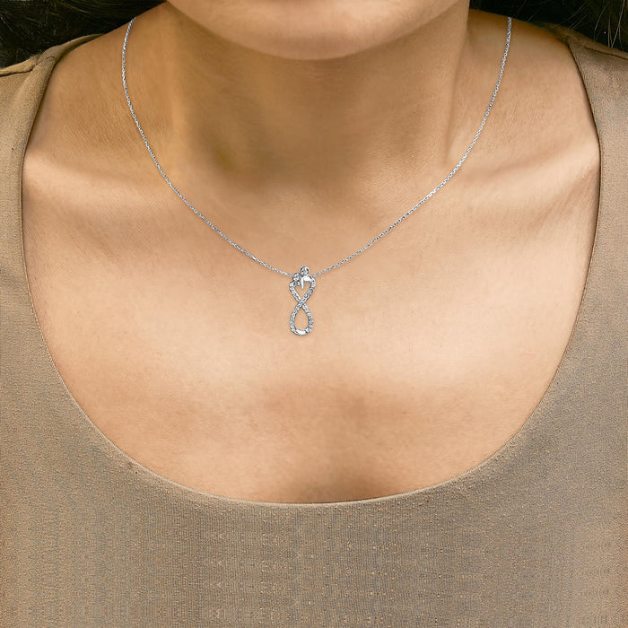 Collar con colgante con motivo de infinito con diamantes de 1/4 ct. p.t. en plata de ley, foto 3