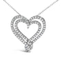Collar con colgante de corazón con diamantes de 1/2 ct. p.t. en plata de ley, foto 2