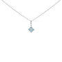 Collar con colgante de motivo cuadrado con topacio azul y zafiro blanco en plata de ley, foto 1