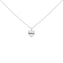 Lab-Created Pink Sapphire Bar Heart Pendant Necklace in Sterling Silver, photo 1