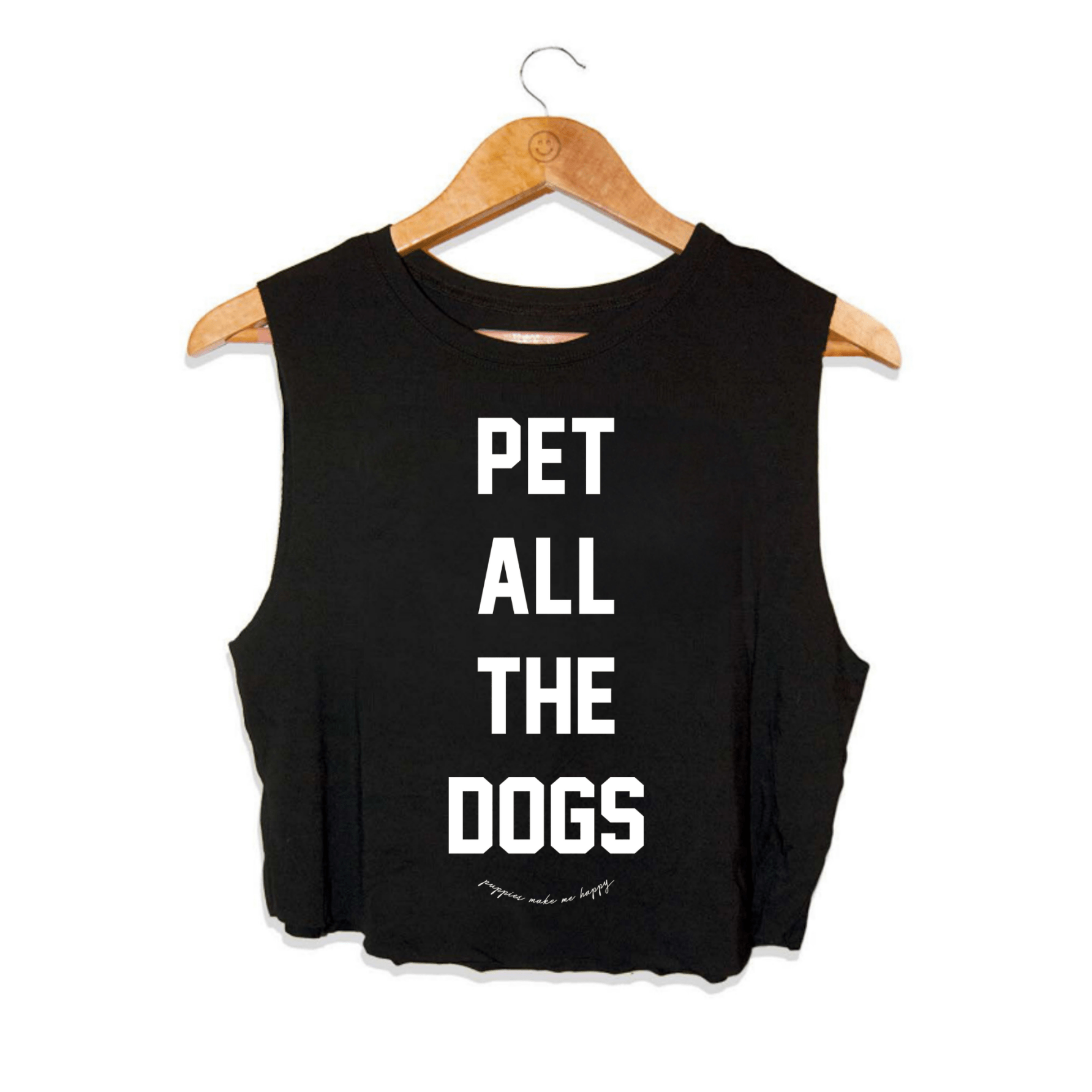 Pet All The Dogs Crop Tank in black