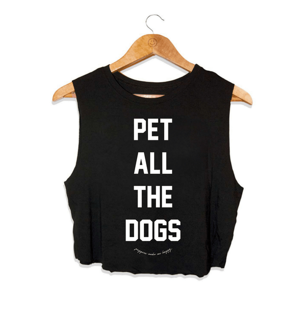 Pet All The Dogs Crop Tank in black