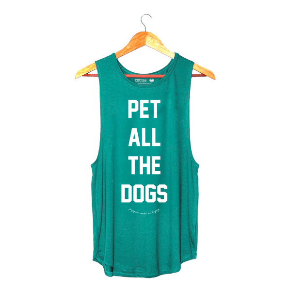 Pet All The Dogs Women's Sleeveless Tank in mermaid