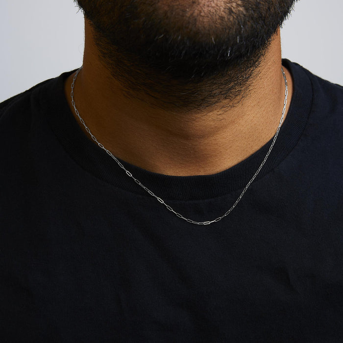 Collar de cadena de clip de 1.5mm en oro macizo de 14K, foto 19