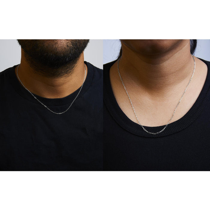 Collar de cadena de clip de 1.5mm en oro macizo de 14K, foto 7