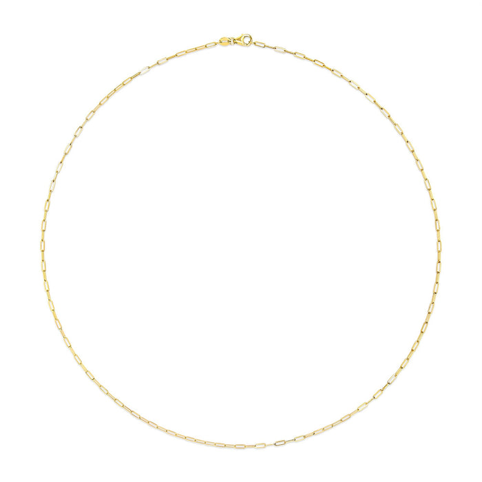 Collar de cadena de clip de 1.5mm en oro macizo de 14K, foto 11