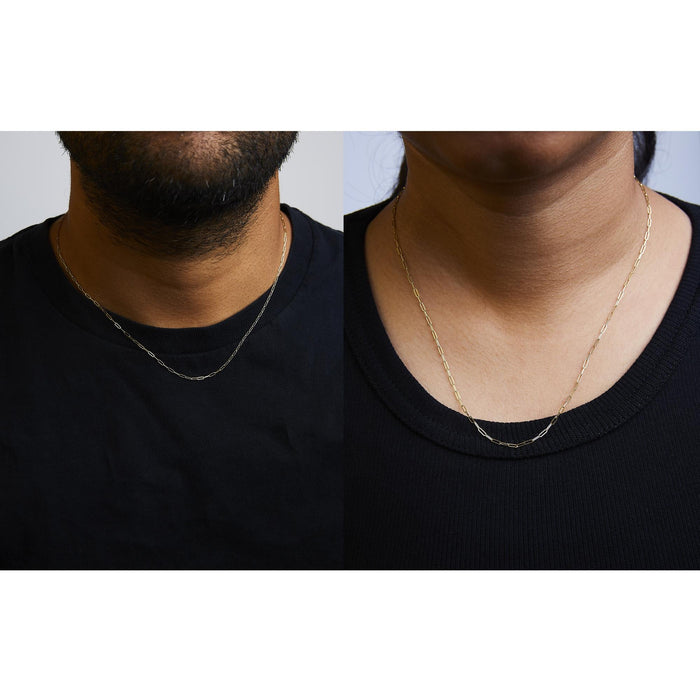 Collar de cadena de clip de 1.5mm en oro macizo de 14K, foto 8