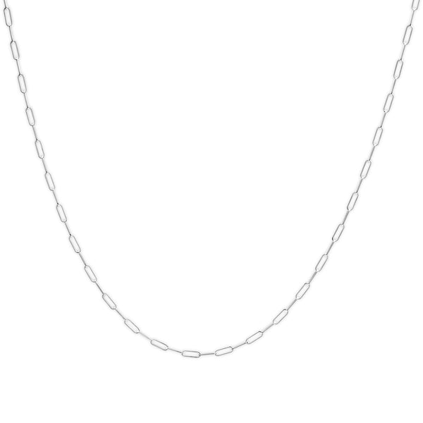 Collar de cadena paperclip de 2.5mm en oro macizo de 14K, foto 1