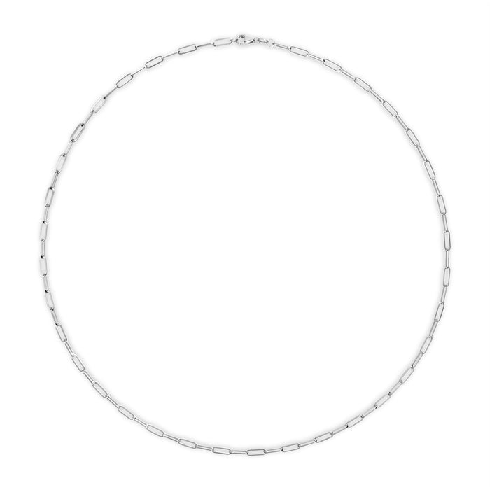 Collar de cadena paperclip de 2.5mm en oro macizo de 14K, foto 7