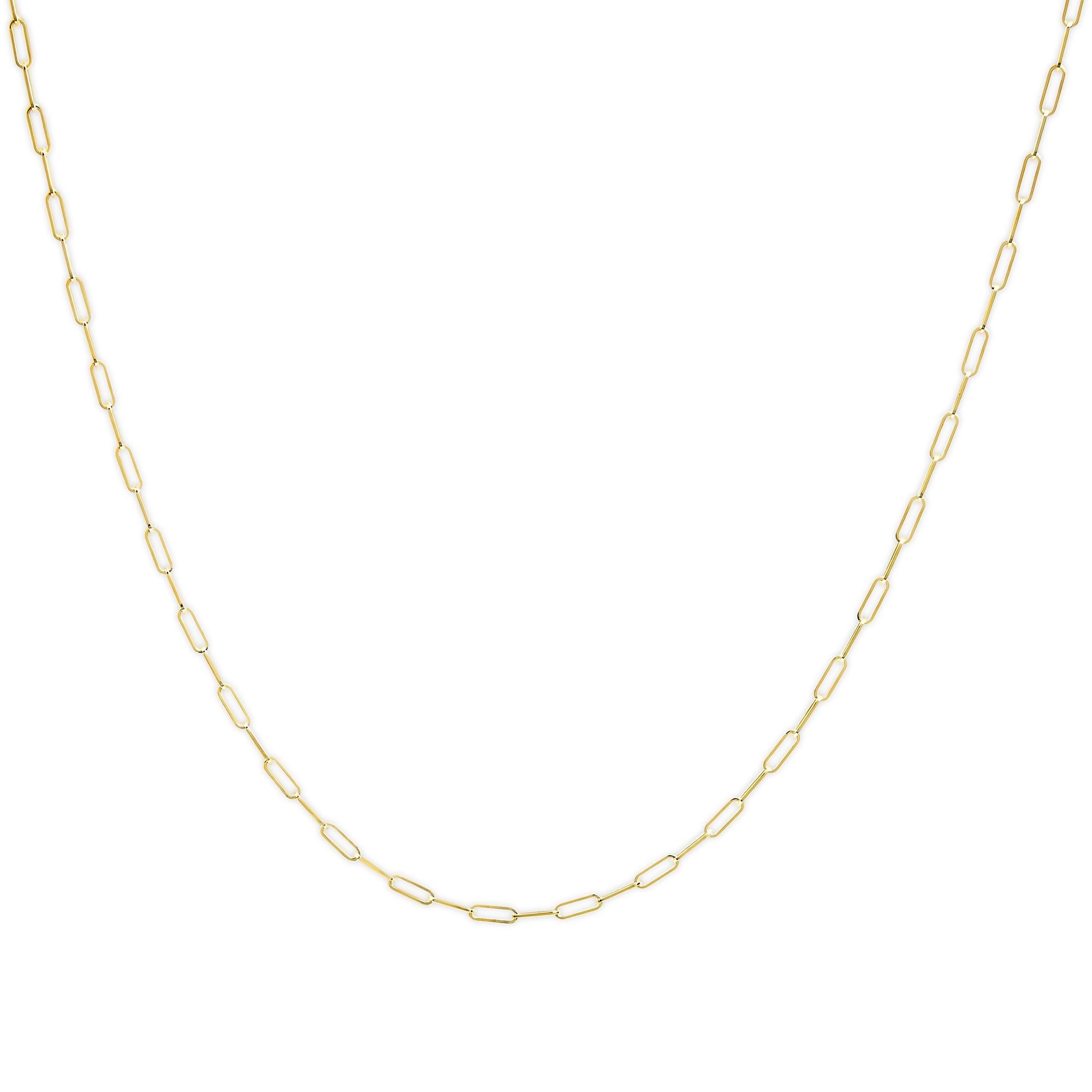 Collar de cadena paperclip de 2.5mm en oro macizo de 14K, foto 2