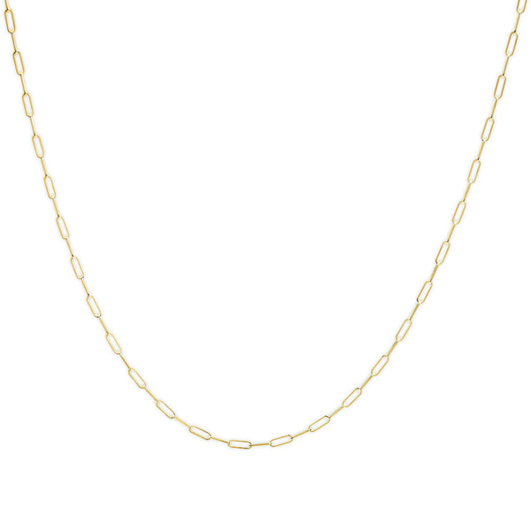 Collar de cadena paperclip de 2.5mm en oro macizo de 14K, foto 2