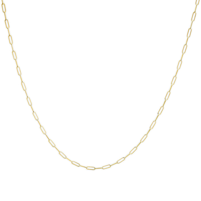 Collar de cadena paperclip de 2.5mm en oro macizo de 14K, foto 2