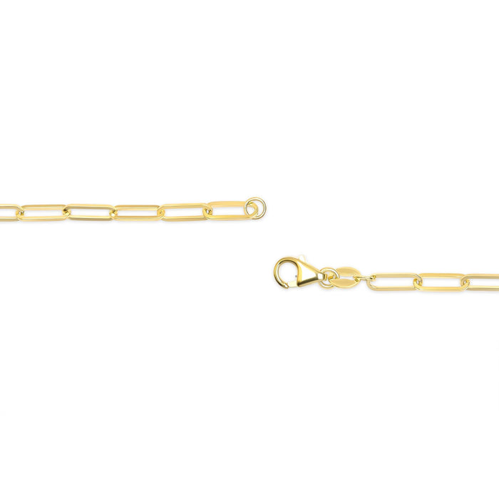 Collar de cadena paperclip de 2.5mm en oro macizo de 14K, foto 4