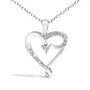 Diamond Accent I Love You Mom Heart Pendant Necklace in Sterling Silver, photo 2