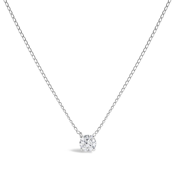 1/2 Ct. T.W. Floating Lab-Grown Diamond Solitaire Pendant Necklace in 14K Gold, photo 2