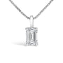 Lab-Grown Emerald-Cut Solitaire Diamond Pendant Necklace in 14K Gold, photo 4